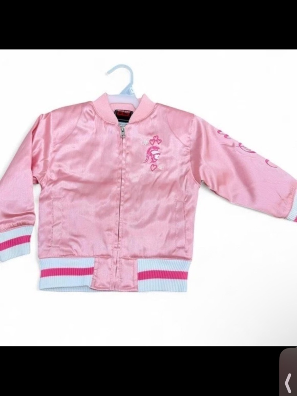 3T NWT Genuine Stuff USC Trojans Toddler Pink Satin Bomber Jacket Varsity